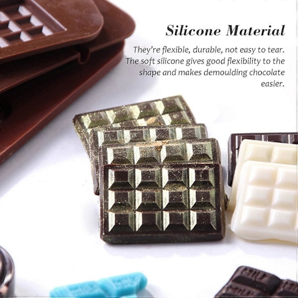 Chokoladeforme, Mini Chokolade Silikoneforme, 12 Hulrum Non-Stick Fondantform, Let at Afforme, til Hjemmelavede Chokolader, Praliner, Slik, Vafler