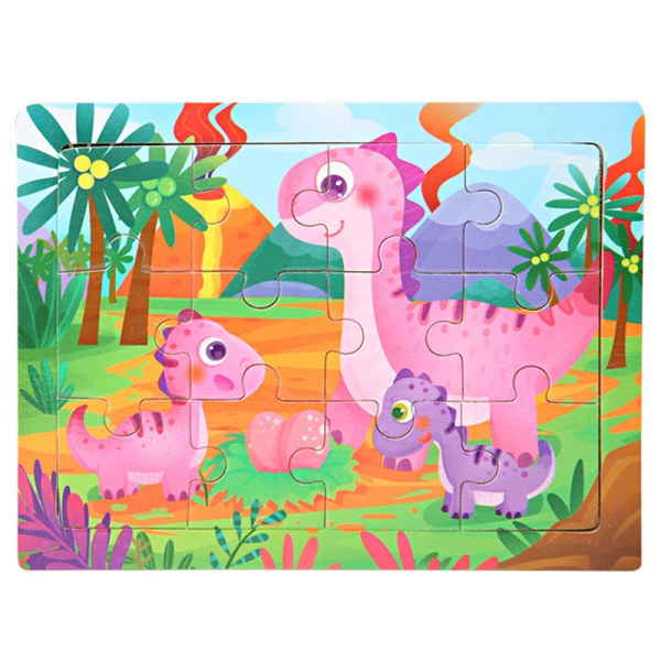 15*11cm 3D Pussel Tecknade Djur Träpussel Barn Kognitivt Pussel Baby Träleksaker Pedagogiska Leksaker för Barn 15-forest Animal03