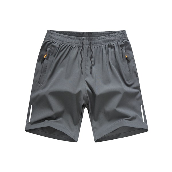 Herre Casual Beach Ice Silk Cool Pustende Elastisk Slim Hurtigtørkende Shorts Stor størrelse Gray 8XL