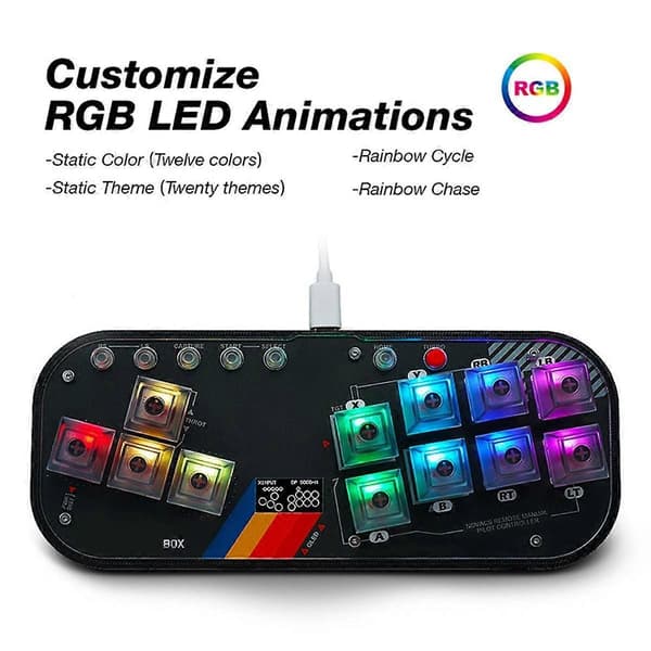 Gaming Tastatur Fighting Gamepad Arkade Joystick for PC/Android/PS3//Switch med TURBO