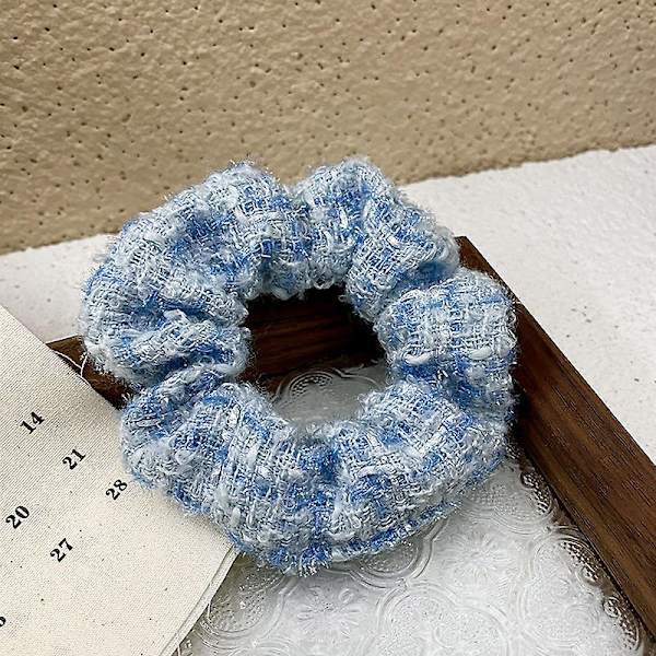 7 kpl Talvi Syksy Lämpimät Pehmeät Hiuslenkit Naisille Tytöille Söpöt Pehmoiset Joustavat Hiuslenkit 1pcs blue 2
