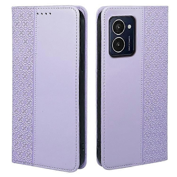Kompatibelt för HMD Pulse / Pulse+ Fodral Plånbok Läder Telefonskal Lyckoklöver Prägling LightPurple