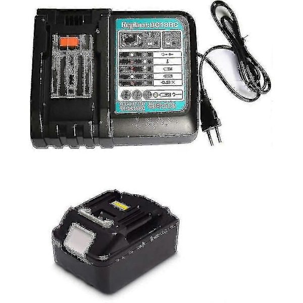 18v 4.0ah Ekstra Batteri Med 3a Oplader Erstatning Kompatibel Makita Dmr110 Dmr112 Dmr115 Dmr107 Dmr108 Dmr114 Dmr100 Dmr106 Dmr102 Dmr104 Dmr101 Dmr103b