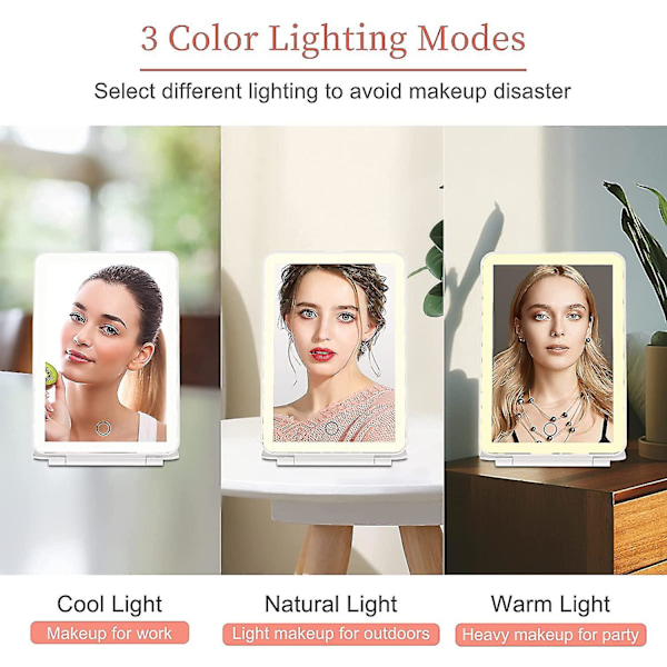 Genopladeligt Rejse Makeup Spejl Med 72 Led Lys Y