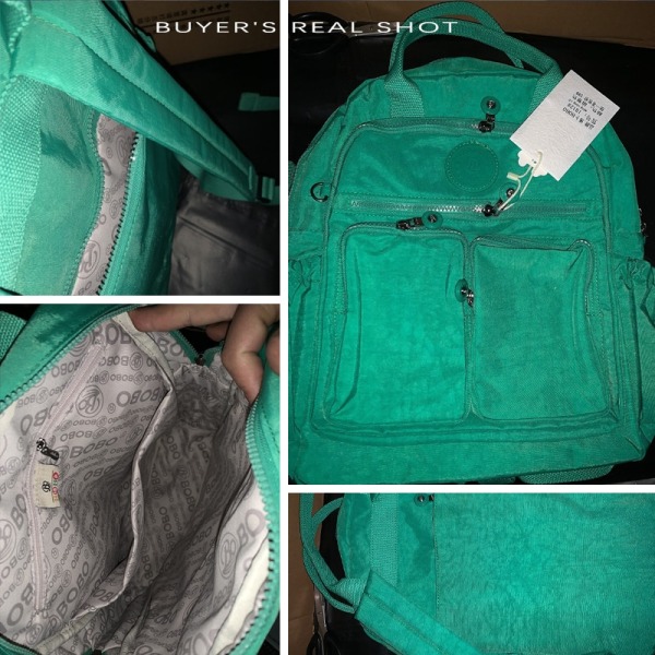 Mode Damryggsäck Vattentät Nylon Mjukt Handtag Solid Multi Pocket Travel Zipper Dam Skolväska Grey khaki 11.4x3.9x14.6inches