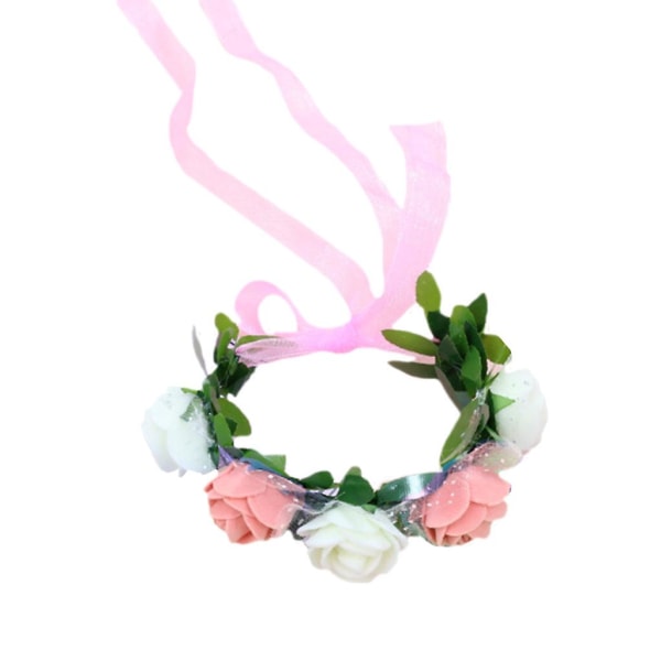 Kvinnor Flickor Handled Corsage Armband Kontrast Candy Color 5 Foam Flower Bride Br