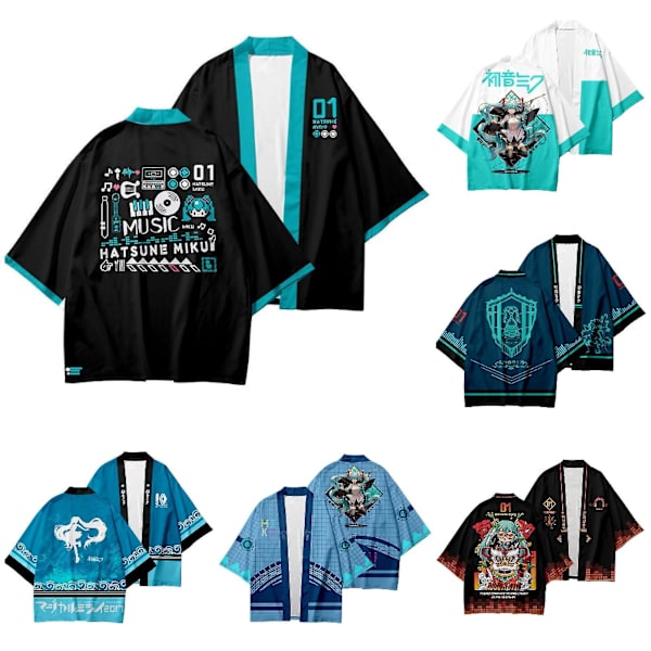 Uusi Trendi Uudet Pukumiehet Japanilainen Miku Cosplay Pukumiehet Prinsessa Miku Naiset/Miehet Neuletakki Ulkovaatteet Yläosa Haori Takki Yukata 4XL F