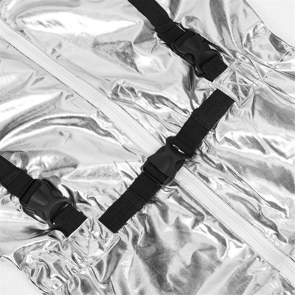 Astronautdräkt Vuxen Silver Spaceman Costume Plus Size Kvinnor Rymddräkt Festklädd Kostym Astronautdräkt Vuxna Vit man M