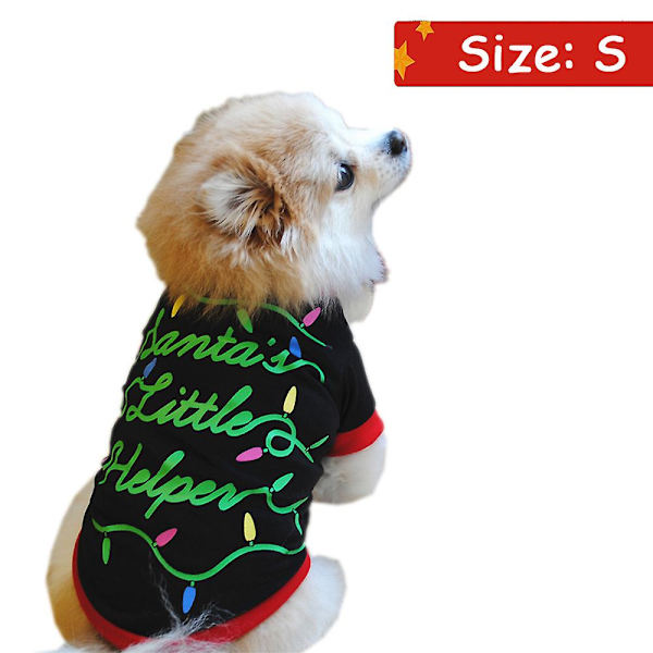 Sjov Juleferie Hund Kat Kæledyr T-shirts Tanktoppe Blødt Tøj Til Små Hunde Og Katte Til Jul S