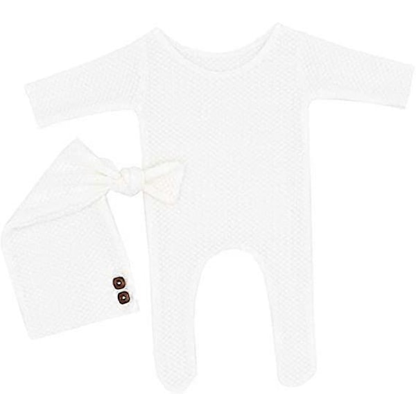2-pack virkade babyfotograferingstillbehör för 0-2 månader - Vit