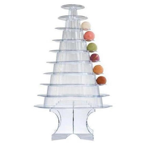 10-kerroksinen Macaron-torni Macaroon-teline vauvakutsuihin, syntymäpäiväjuhliin, kakun koristelutarvikkeet W