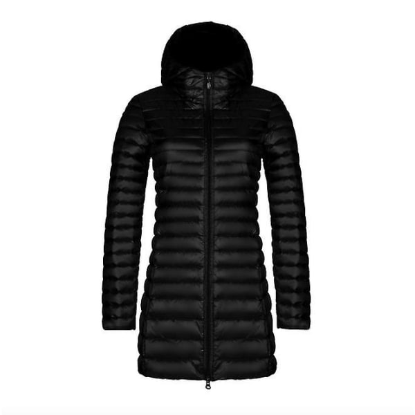 Syksyn ja talven uusi muoti untuvatakki naisten ohut osa, pitkä osa hupullinen korealainen versio ohuesta suuresta yksinkertaisesta takista Navy Blue XXL