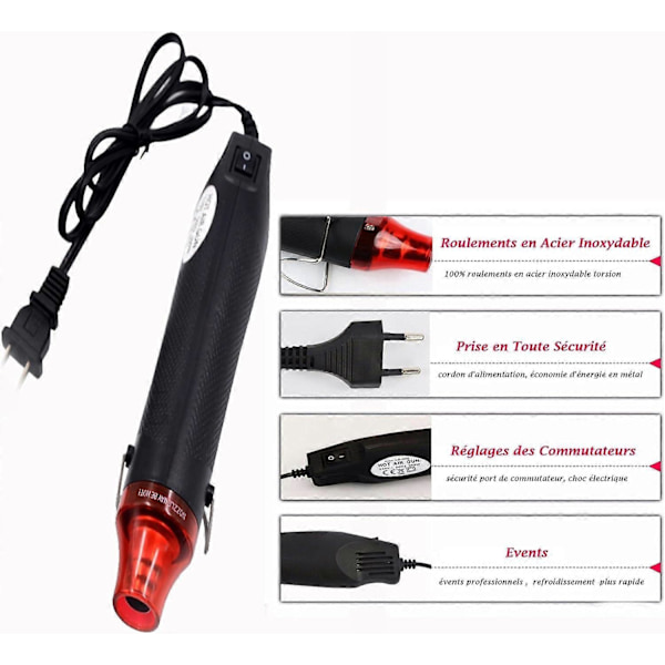 2025 Ny Mini Varmepistol, DIY Termisk Ark Essentielt til DIY Gummistempel Konveks Pulver