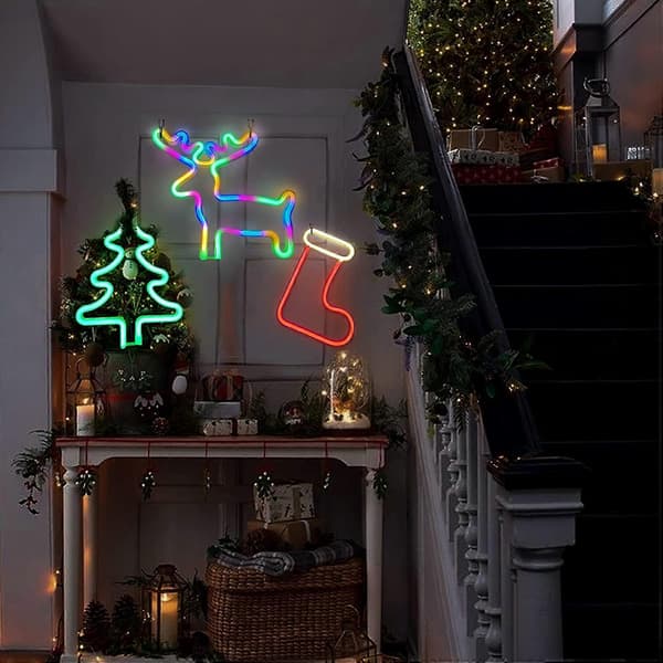 Neonskyltar Neonskyltar för Sovrum Barnrum Vardagsrum Bar Fest Helg Jul Vinter (Julgran)