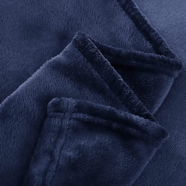 Fleece Sofateppe 130x150 - Vinter Sofateppe, Marineblå Flanell Sofateppe 1 Person Mykt og Varmt