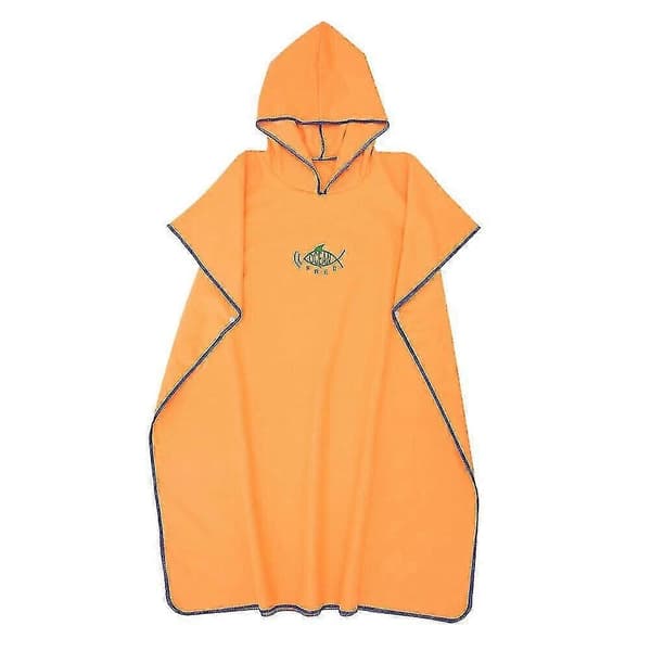 Evago badehåndklæde poncho badehætte hurtigtørrende badekåbe svømmehåndklæde Orange