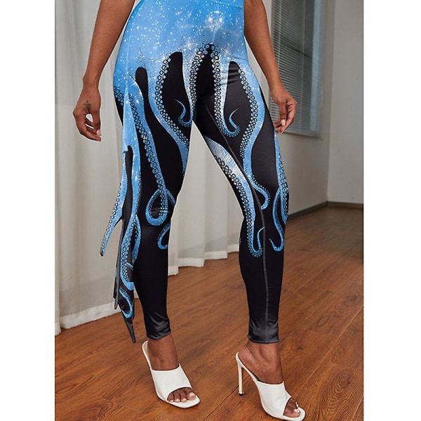 Halloween leggingsit naisille Fishe Scale leggingsit korkeavyötäröiset täyspitkät housut Halloween leggingsit tanssiin style 3 S