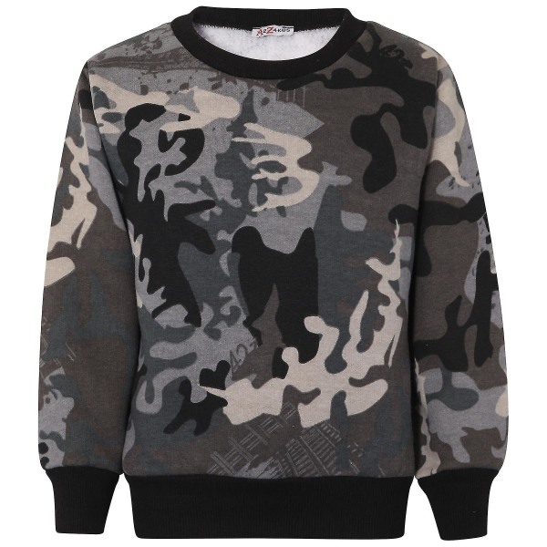 Unisex vanlig treningsdress gensersett for barn Camo Charcoal 11-12 Years