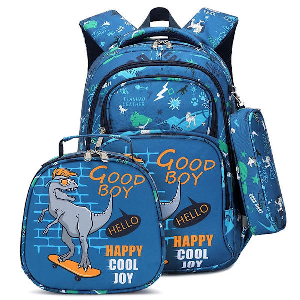 Barneskoletaske Dyre Dinosaur Ryggsekksett Dinosaur 3 pcs sets