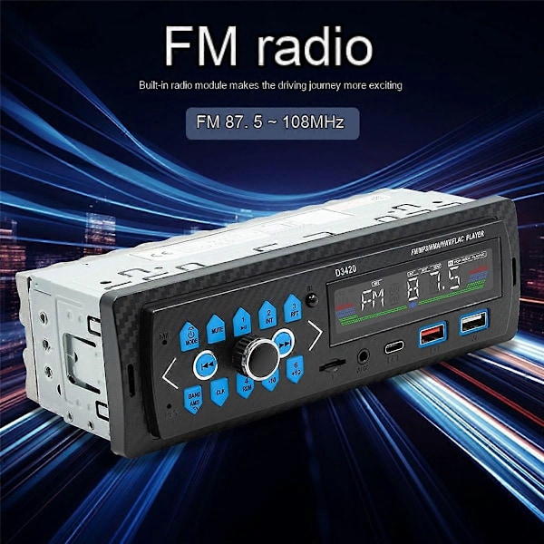 Auton MP3-soitin Älykäs Bluetooth Hands-Free USB-kortti Häviötön Äänenlaatu Autovahvistin Radio