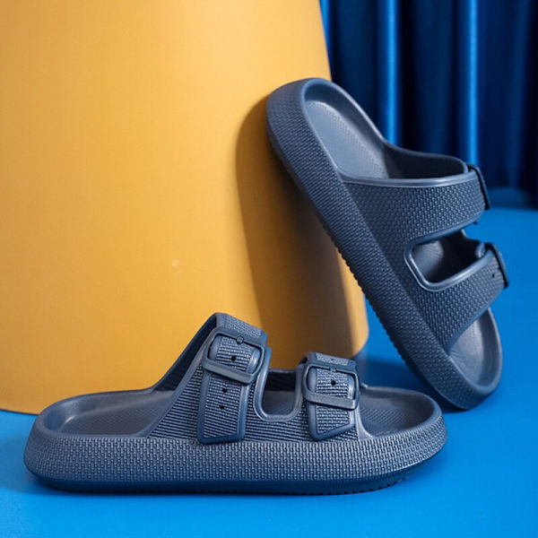 Mote Spenne Tykksåle Tøfler Dame Hjem Myk Såle Sky Tøfler Deep blue 38-39