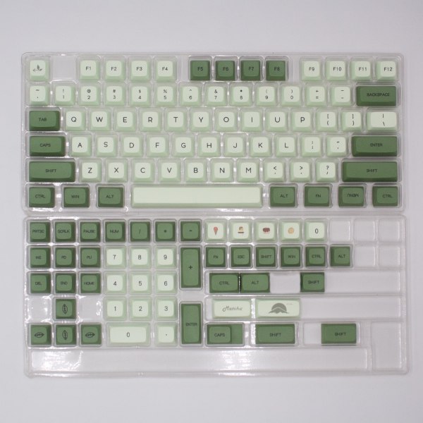 Matcha Green Japanese Style Keycaps 123 Keys XDA Profile Sublimation PBT Keycaps Personalization DIY Matcha English Pack by paper box