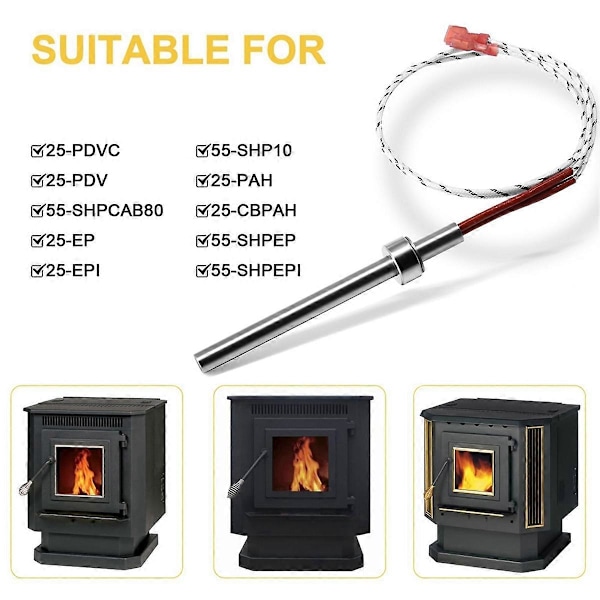 PU- Tändare för Pelletskamin, Ersättningständare för Pelletskaminer för Summers Heat, Timber Pellet Stove
