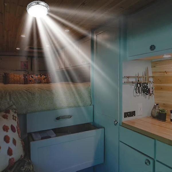 Rv Innvendig Lys, 2 stk 12v Led Taklampe Kuppel Taklys 46 Led Caravan Innvendig Belysning Med På/Av Bryter, Innvendige Spotlights