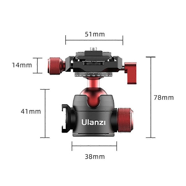 Ulanzi U-70 Panoramisk Kulled med Kallsko och Acra Swiss+PD Snabbfäste, 360° Panoramisk Kompatibilitet