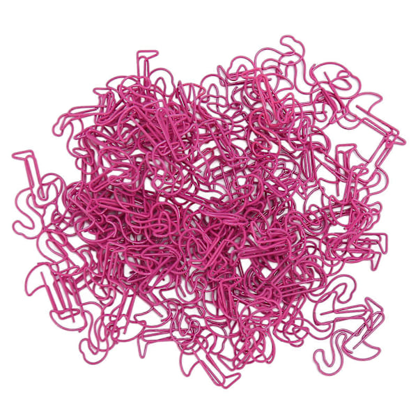 100 stk. Papirclips Multifunktionelle Fugleformede Metal Papirclips Sæt til Dokumentklassificering Rosarød