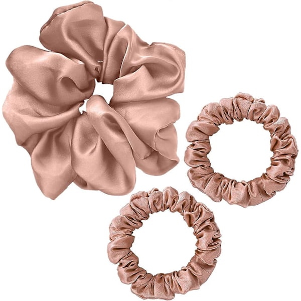 Hårsilke [3 stk.], skridsikker satin hårsatin, til kvinder og piger (pink)