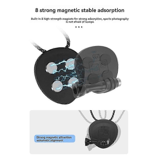 Magnetisk nakkestroppholder Magnetisk brystbrakett for GO3S / Action 5pro sportskameratilbehør