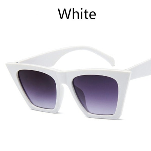 Dam Nya Cat Eye Solglasögon Unisex Retro fyrkantig båge Oversized glasögon UV403 Chroma Glasögon Reseglasögon WHite Style4