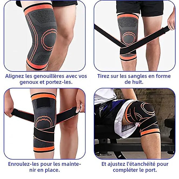 Knäskydd, Justerbart Knäskydd, Knäskydd för Patella och Ligament, Kompressionsknäskydd, Knä Osteo