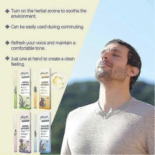 Urte diffuser med mullein/timian/mynter guarana/grønn te, diffuser for klar pust Blue