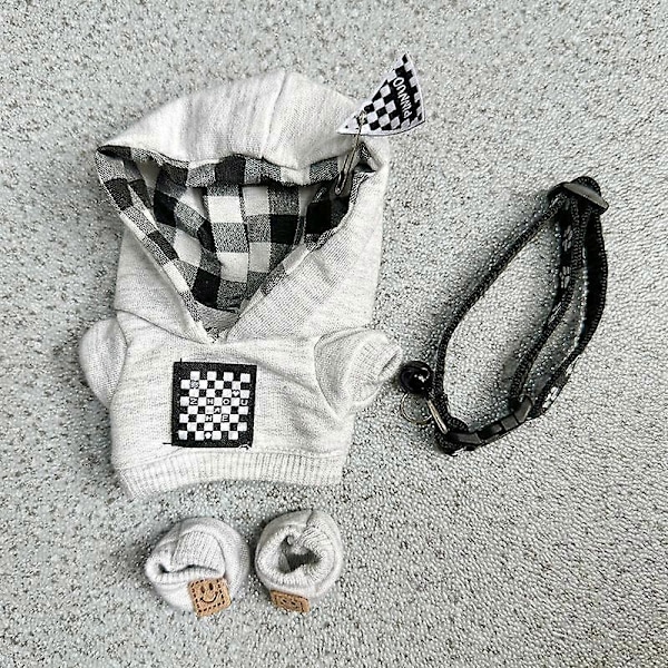 Mini Plysdukke Tøj Outfit Tilbehør Til Labubu V1 V2 Idol Dukker alfabet Tøj Gave 7