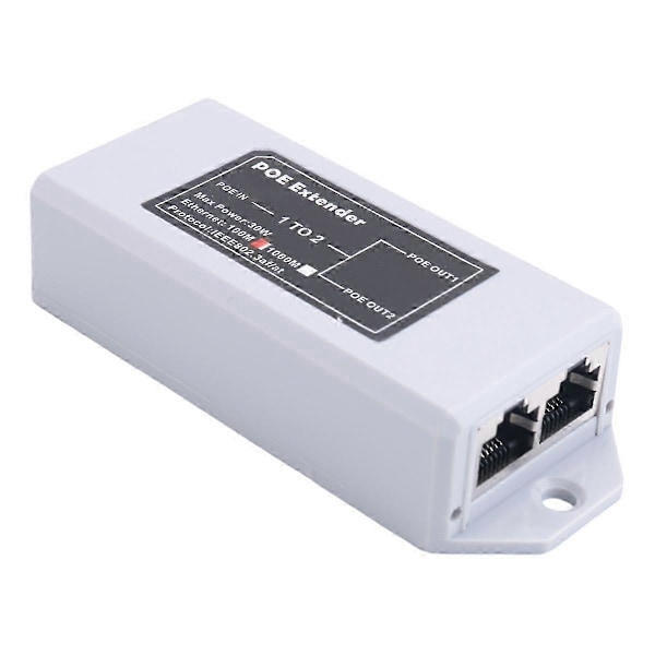 1 til 2 Port POE-forlenger 100 Mbps IEEE 802.3Af/At Standard 48V for NVR IP-kamera POE-utvidelse 100 meter for POE-rekkevidde