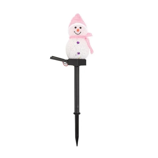 Vanntett Solar Snømannlampe Utendørs Snømann LED Hagelys Juleplen Snømann Landskapslys Jordplugglys pink