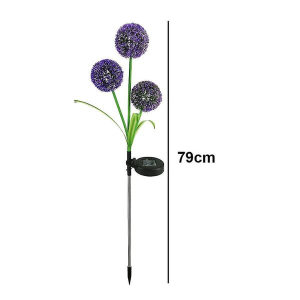 2 stk. solcellehavelamper med mælkebøtteblomsterdesign til haven