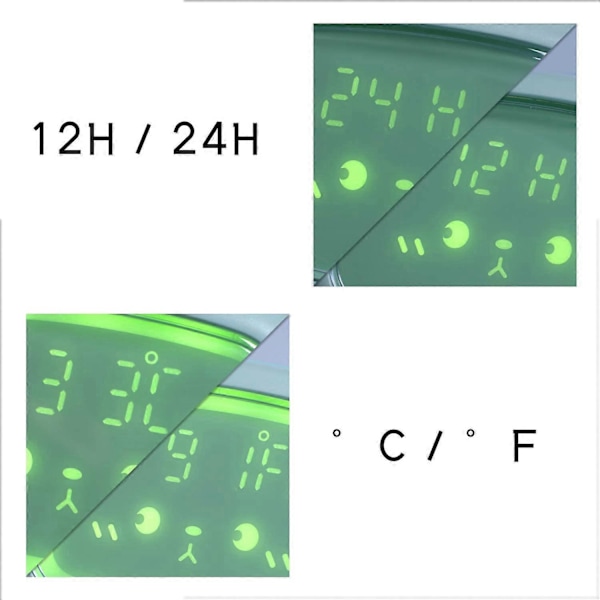 Digital Väckarklocka för Barn Flickor Pojkar, Söt Väckarklocka 2 Alarm 3 Skärmljusstyrka Timer Nattlampa Nedräkning Snooze Röststyrning Uppladdningsbar Klocka (