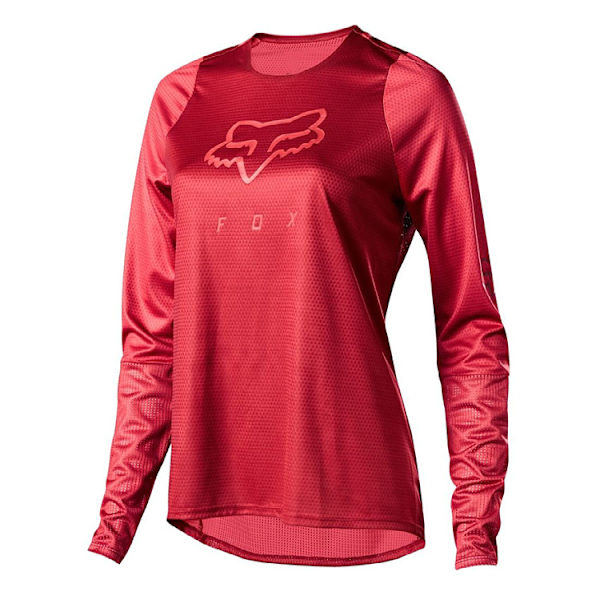 Sommar dam FOX långärmad utomhus sport andningsbar långärmad T-shirt red L