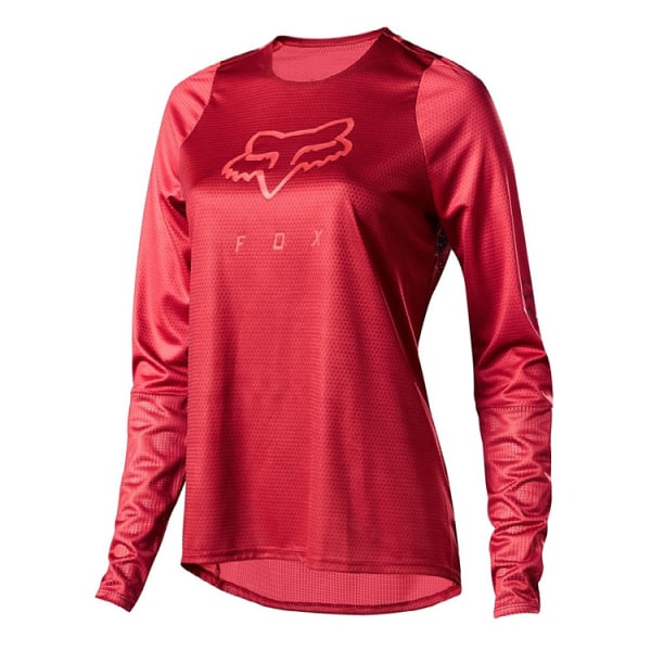 Sommar dam FOX långärmad utomhus sport andningsbar långärmad T-shirt red M