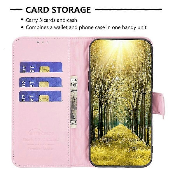 BINFEN COLOR Kompatibel med Xiaomi Redmi Note 9 Pro 4G / Note 9 Pro Max / Note 9S 4G BF Style-14 Präglat Rombmönster PU-läder Pink
