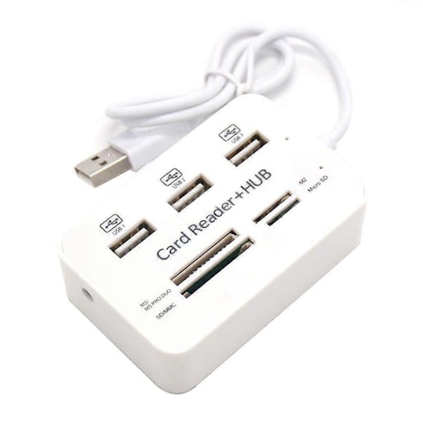 7 i 1 USB 2.0 HUB Kortläsare Combo Höghastighets Extern Minneskortläsare Surfplatta Laddning Utökning