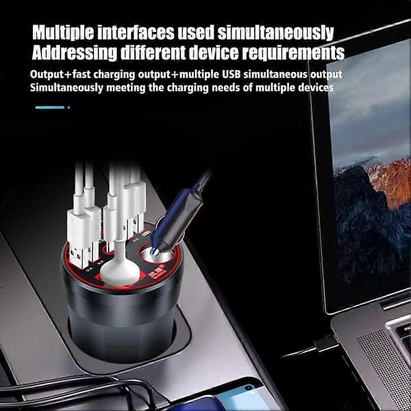 Digital bilomformer 200W multifunksjonell innebygd omformer Digital display