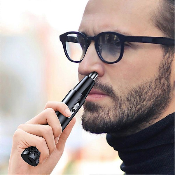 Ny Elektrisk Næsehårstrimmer Kvinde Næsehår Barberingsenhed Næsebor Barbering Blue charging model