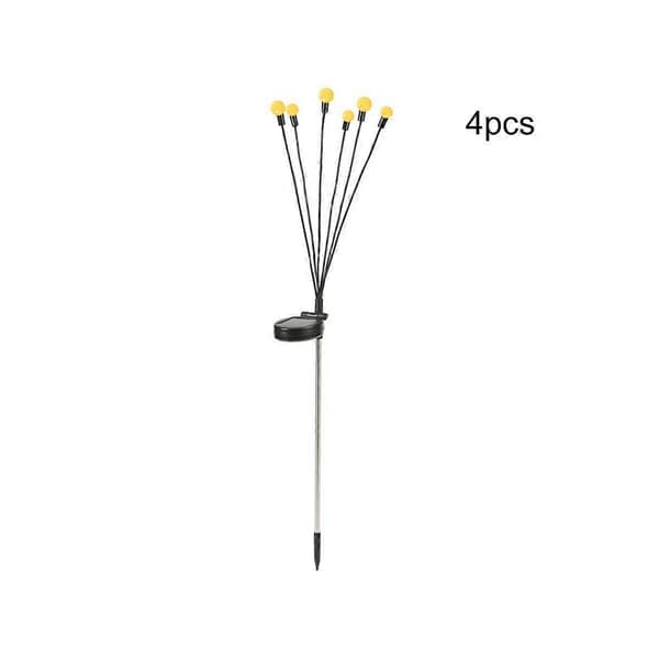 Solcelle Hagelys - 4 Pakning 12 LED Solcelle Firefly Lys, Svinger Med Vinden, Vanntett Solcelle