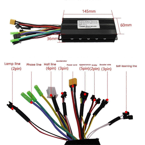 Sähköpolkupyörän 36V/48V 30A 750W 1000W 2 Mallin Siniaalto-ohjain EN05 LCD-näyttö sähköpyörälle