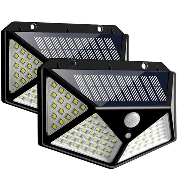 100 LED Solcellelys, IP65 Vanntett Utendørs - 2-pakning