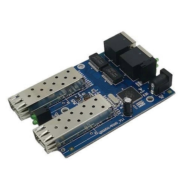 Gigabit Ethernet Fiber Switch 2RJ45 UTP 2SFP Fiber Gigabit Fiber Optisk Mediekonverter 2SC 2RJ45 E